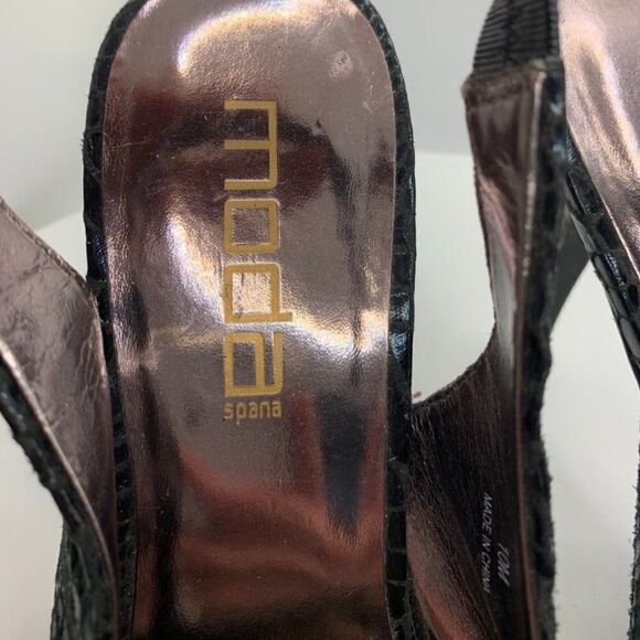 Moda Spana 4" Peep Toe Sling Back Alligator Print Heel - Picture 2 of 9